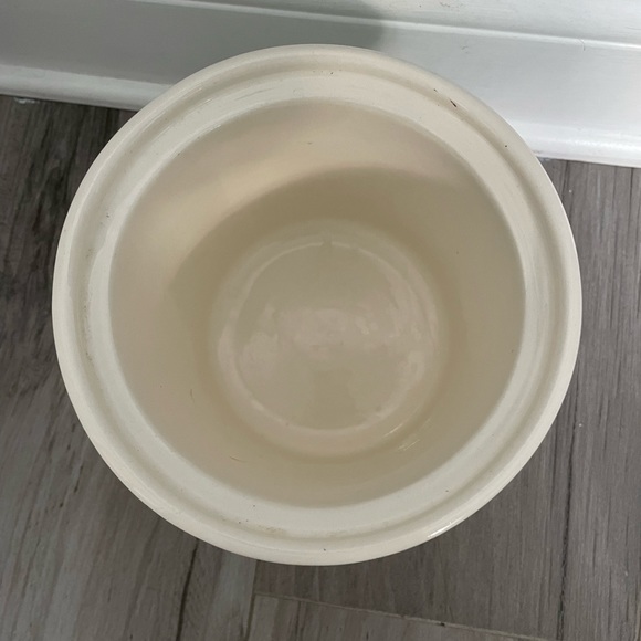 Ceramic lidded dog treat Jar. Sea foam green with white paws. - Picture 4 of 6